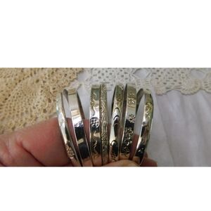 Silver Minimalist Textured Bracelet